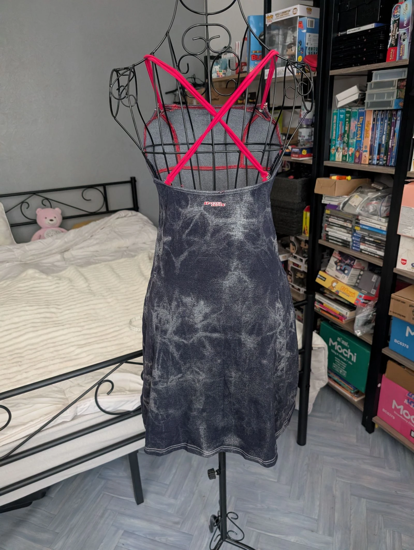 Magnificent vintage short denim-style dress / Banana Moon jeans – photo 4